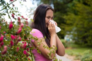 Allergic reaction to the blooming